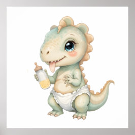 Baby Dino Wall Art - Nursery decor Poster