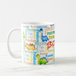 Baby dinosauer personlig pojkar namn kaffemugg