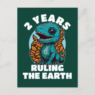 Baby-Dinosaur 2 Års Födelsedag Vykort