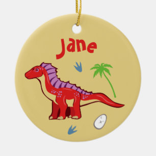 Baby Dinosaur Amargasaurus Julgransprydnad Keramik