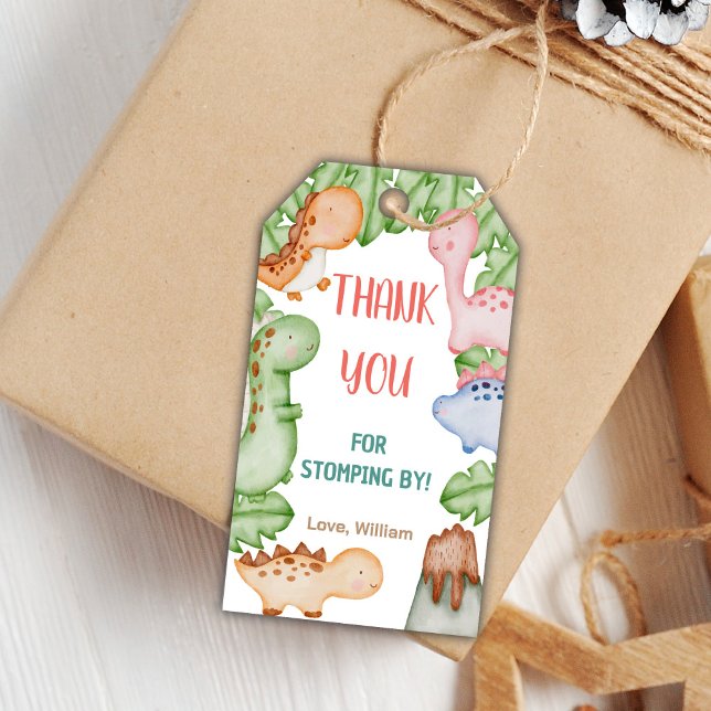 Baby Dinosaur Birthday Gift Märkre Presentetikett (Baby Dinosaur Birthday Gift Tags)