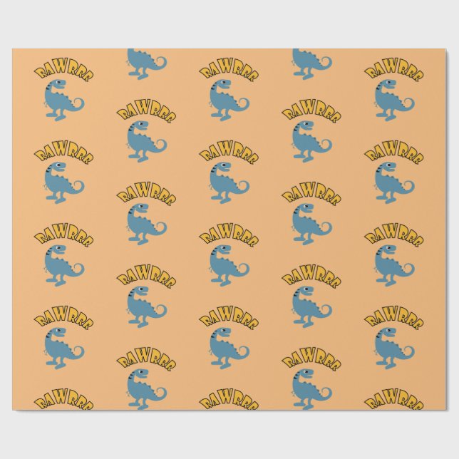 Baby Dinosaur-design - Papper radbrytning av proje Presentpapper (Platt)