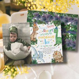 Baby Dinosaur-Födelsedagsfesten! Foto Inbjudningar