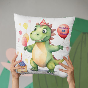 Baby Dinosaur Girls Personlig Birthday Kudde