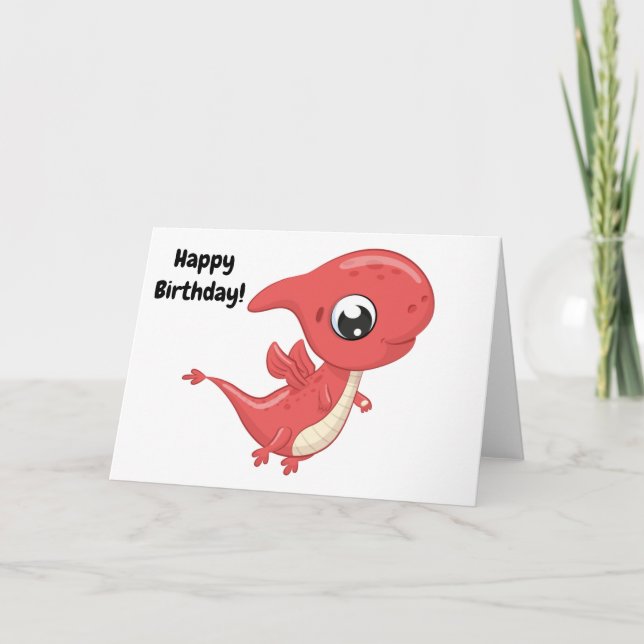 Baby Dinosaur Glad födelsedag! Blank Kort (Framsida)