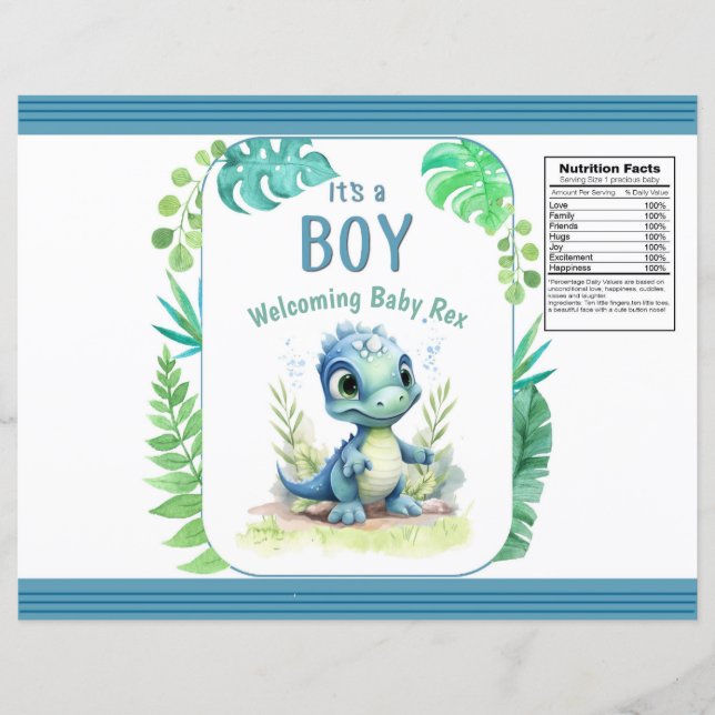 Baby Dinosaur Grönt och Blue Chip Bag (Framsida)