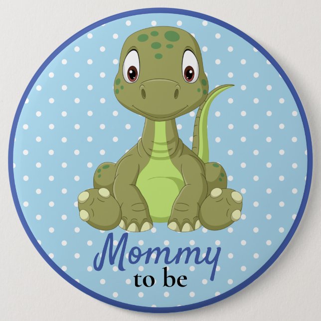Baby Dinosaur Mamma t rex Baby Shower-knapp Knapp (Framsida)