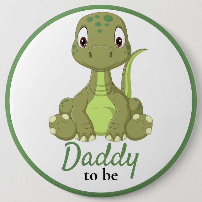 Baby Dinosaur Pappa Baby Shower-knapp Knapp (Framsida)