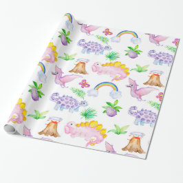 Baby Dinosaur Pastel Färg Cute Presentpapper