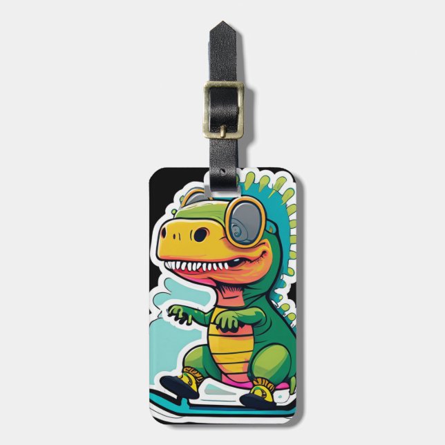 Baby Dinosaur Skating | Så här rullar jag Bagagebricka (Vertikal Framsida)