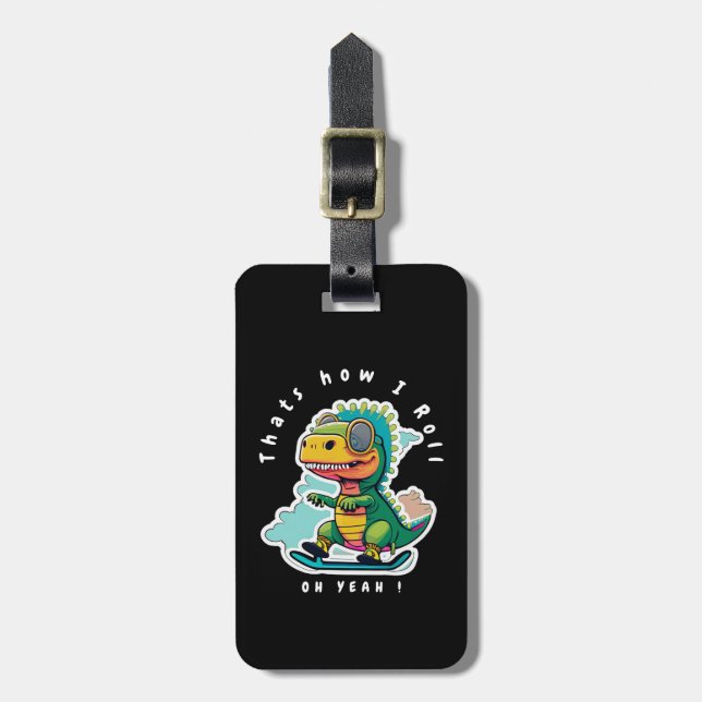 Baby Dinosaur Skating | Så här rullar jag Bagagebricka (Vertikal Framsida)