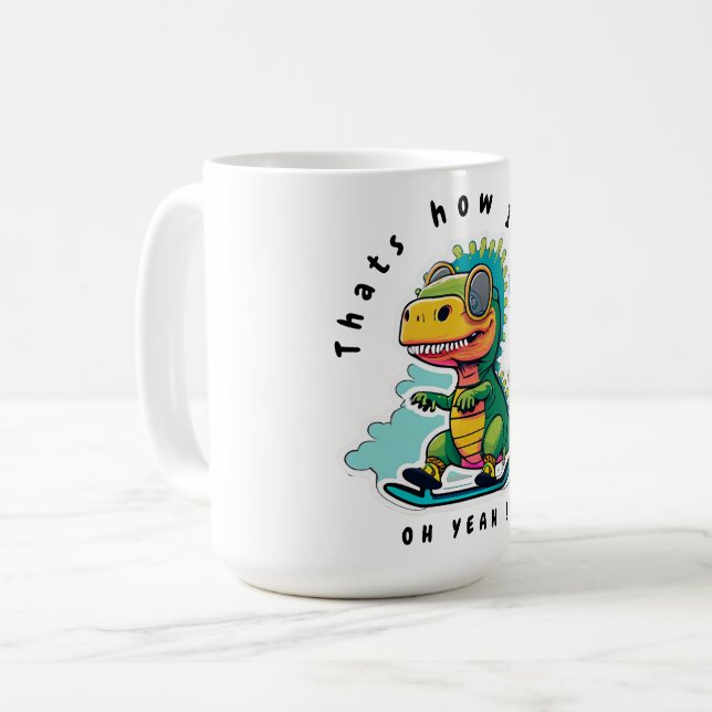 Baby Dinosaur Skating | Så här rullar jag Kaffemugg (Framsida vänster)