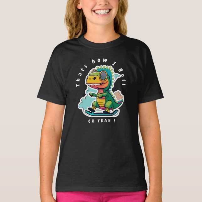 Baby Dinosaur Skating | Så här rullar jag T Shirt (Framsida)