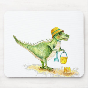 Baby Dinosaur T-Rex på stranden Musmatta