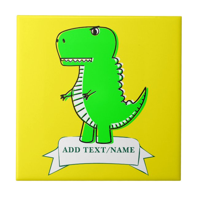 Baby Dinosaur Teckning Anpassningsbar Kakelplatta (Framsidan)
