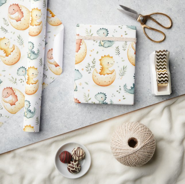 Baby dinosaurier och babydusch Pappra Presentpapper (Hantverk)