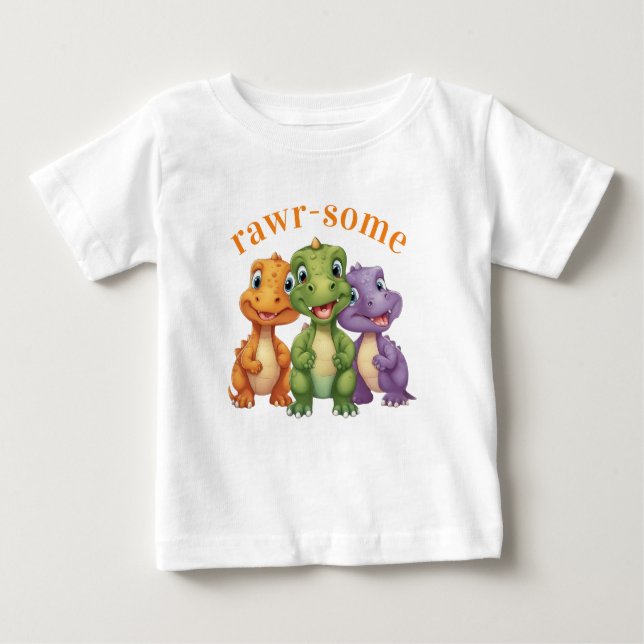 Baby Dinosaurs Party T Shirt (Framsida)