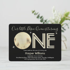 Baby Disco Thated First Birthday Inbjudningar