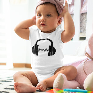 Baby DJ hörlurar, Baby bodysuit Hipster Baby, T Shirt
