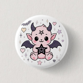 Baby Djävulen - Kawaii Pastel Goth Demon Knapp