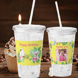 Baby djur Akryltumbler Barns födelsedag Gift Take Away Mugg