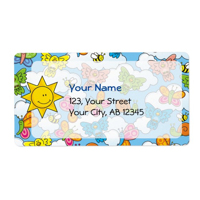 Baby djur-bakgrund fraktsedel (Framsidan)