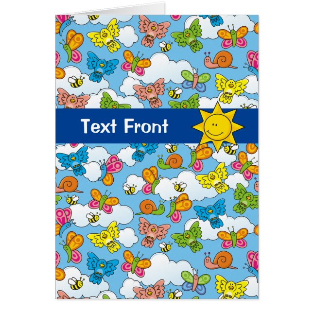 Baby djur-bakgrund hälsningskort (Framsidan)