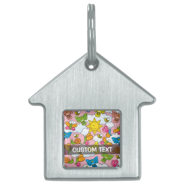 Baby djur-bakgrund ID-bricka husdjur (Framsidan)