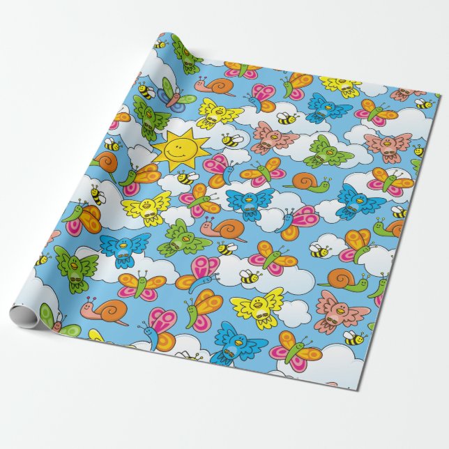 Baby djur-bakgrund presentpapper (Utrullad)