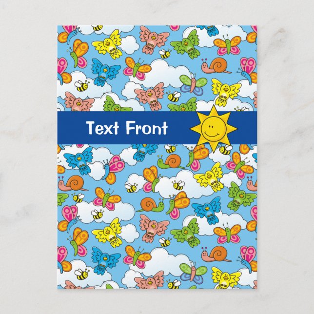 Baby djur-bakgrund vykort (Framsida)