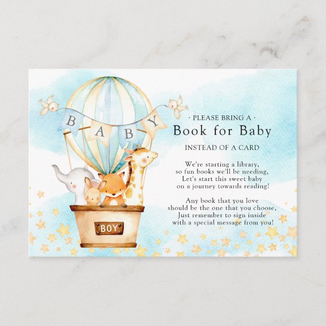 Baby djur Balloon Ride Bok för Baby-kort Tilläggskort (Framsida)