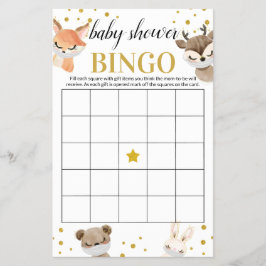 Baby djur Bingo Card för babyskor Flygblad