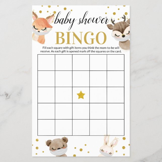 Baby djur Bingo Card för babyskor Flygblad (Framsidan)