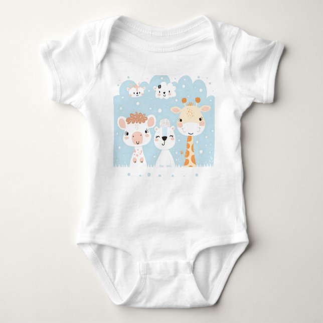 Baby djur Bodykostym T Shirt (Framsida)