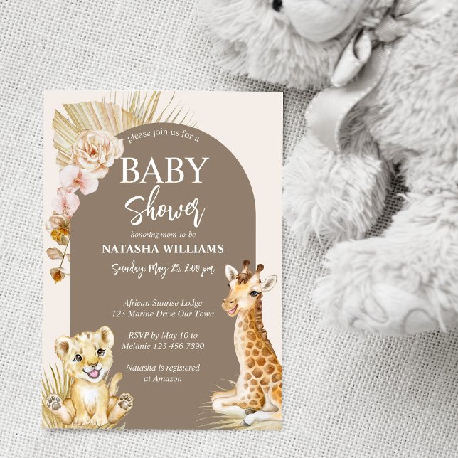 Baby djur boho arch babyduschinbjudan inbjudningar (Skapare uppladdad)
