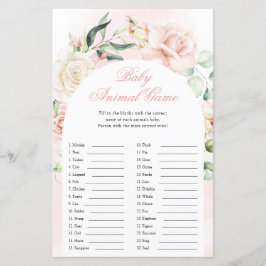 Baby djur Boy Blue Elephant Baby Shower Game