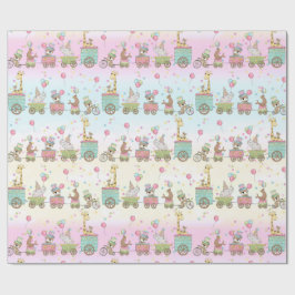 Baby djur Circus Tåg Presentpapper