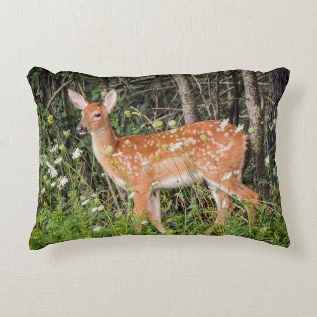 Baby djur Fawn Hjort Forest Accent Pillow Prydnadskudde (Framsidan)