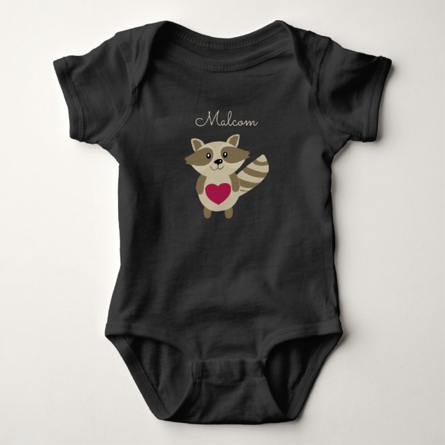 Baby djur för personlig för skogsmarkRaccoon T-shirt (Framsida)