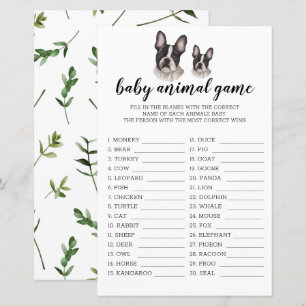 Baby djur Fransk Bulldog Baby Shower BW