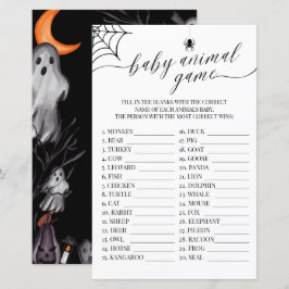 Baby djur Game Halloween Little Boo Baby Shower