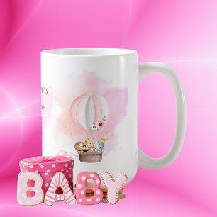 Baby djur i en Rosa Luftballong Kaffemugg