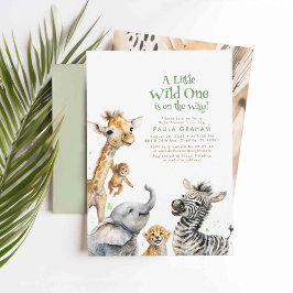 Baby djur Jungle Safari Vild Cute Baby Shower Inbjudningar