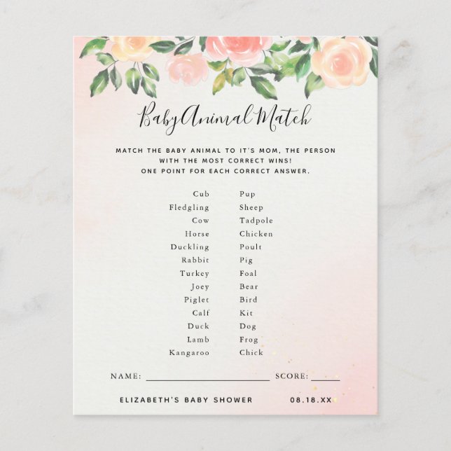 Baby djur Match | Barnstödsspel (Framsida)