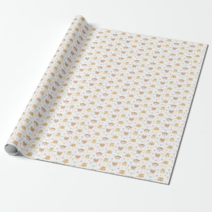Baby djur Monkey Giraffe Boy Baby Shower Presentpapper