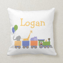 Baby djur på ett tåg kudder