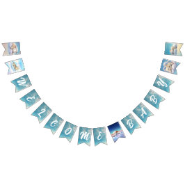 Baby djur på moln Välkommen Baby Vimplar