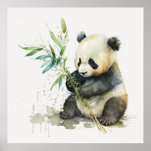Baby djur Prints for Nursery, Cute Panda poster