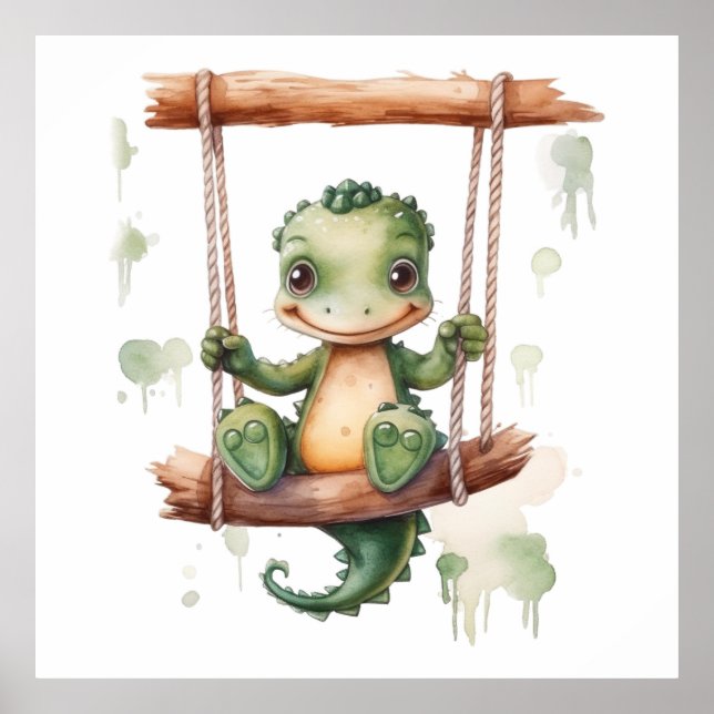 Baby djur Prints for Nursery, Safari poster (Framsidan)