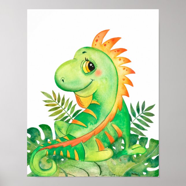 Baby djur Prints for Nursery, Safari poster (Framsidan)